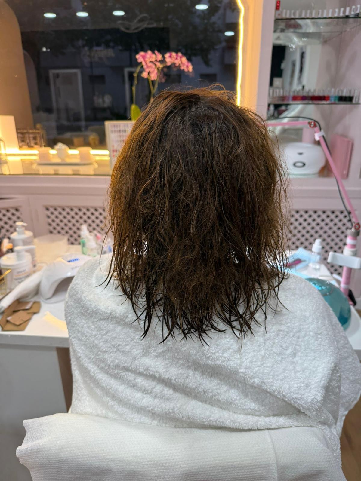 Pelo antes del tratamiento